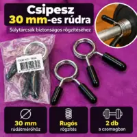 tárcsarögzítő csipeszpár 30 mm-es súlyzórúdhoz