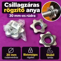 Csillagzáras rögzítő anya 30 mm-es menetes súlyzórúdhoz