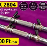 REK 2804 használt 28 mm-es egykezes súlyzórúd pár csipeszes rögzítőkkel