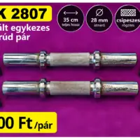 REK 2807 használt 28 mm-es egykezes súlyzórúd pár 35 cm csipeszes