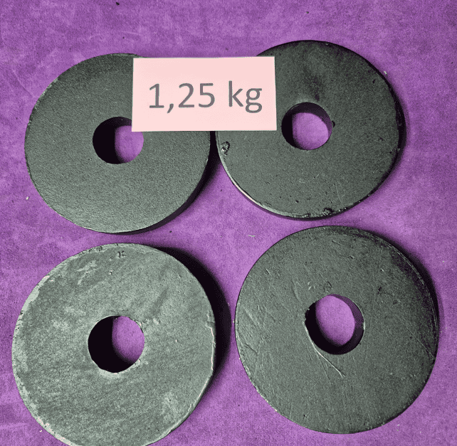Fekete vas súlytárcsa (31 mm) – 1,25 kg Hazai vágott vaslemez tárcsasúly
