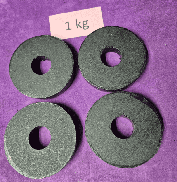 Fekete vas súlytárcsa (31 mm) – 1 kg 4 db-os csomag