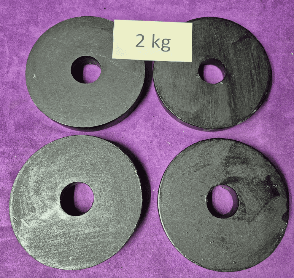 Fekete vas súlytárcsa (31 mm) – 2 kg Hazai vágott vaslemez tárcsasúly