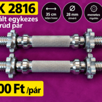 Használt 28 mm-es egykezes súlyzórúd pár 35 cm menetes rögzítéssel REK 2816