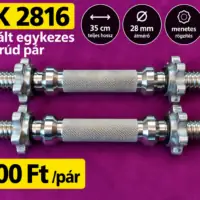 Használt 28 mm-es egykezes súlyzórúd pár 35 cm menetes rögzítéssel REK 2816