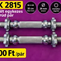 Használt 28 mm-es egykezes súlyzórúd pár 35 cm menetes rögzítéssel REK 2815