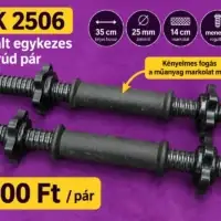 Használt 25 mm-es 35 cm-es egykezes súlyzórúd pár műanyag markolattal – REK 2506