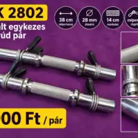 REK 2801 használt 28 mm-es 38 cm-es egykezes súlyzórúd pár csipeszes rögzítővel